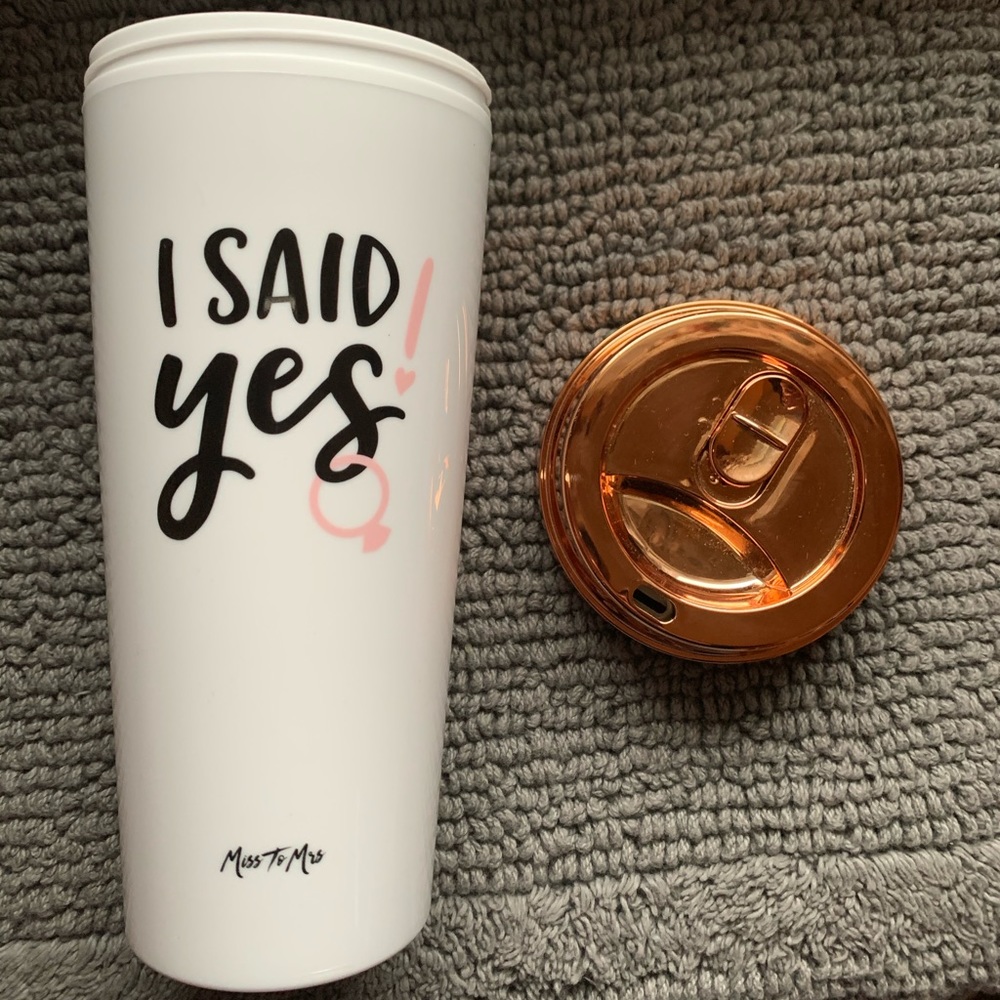 16 oz miss to mrs “I said yes” thermal mug
